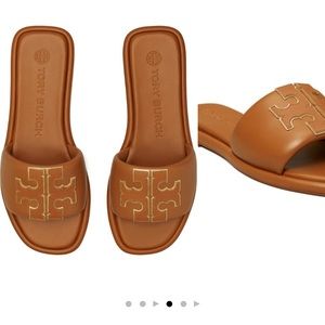 Tory Burch Double T Sport Slide in Camel size 8